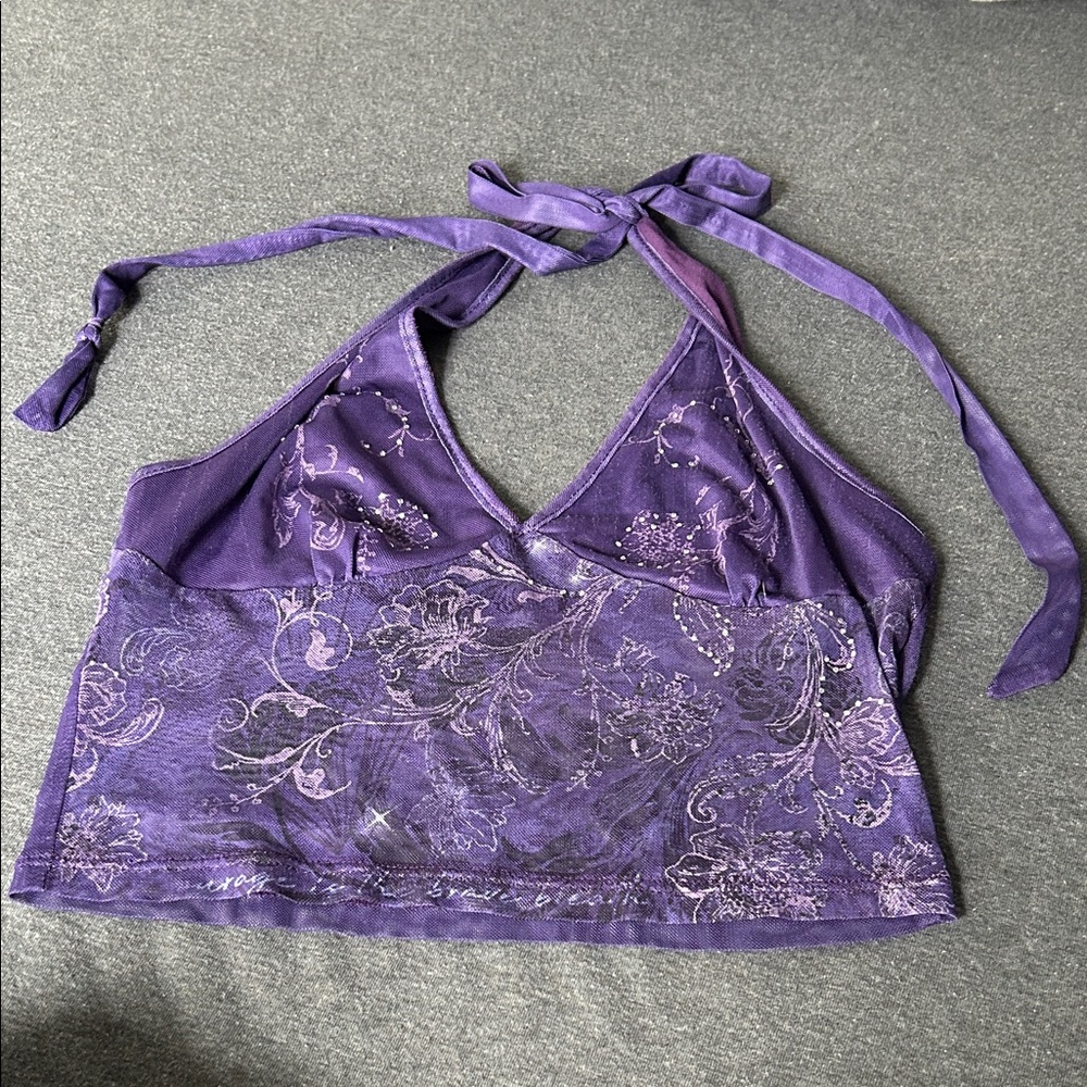 ROMWE Purple Halter Top